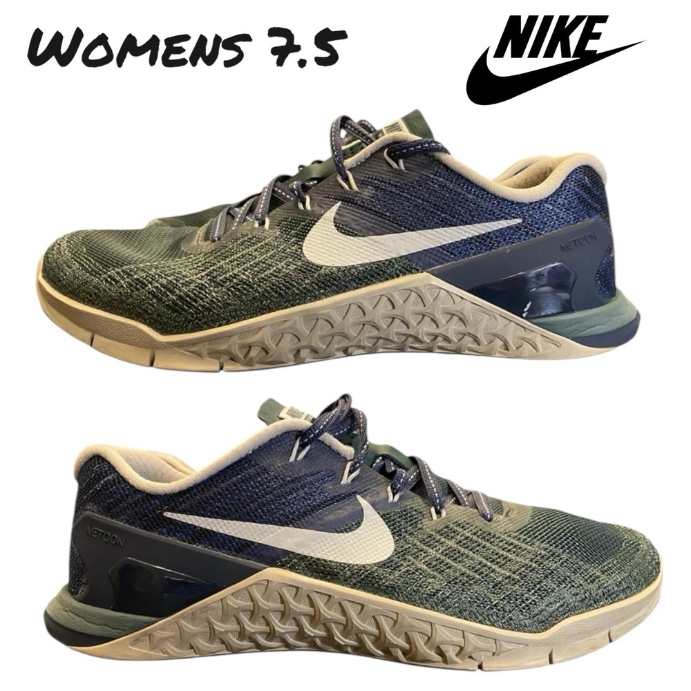 Nike Metcon‎ 3 Womens Size 7.5 Green Athletic Running Shoes Sneakers 849807-301
